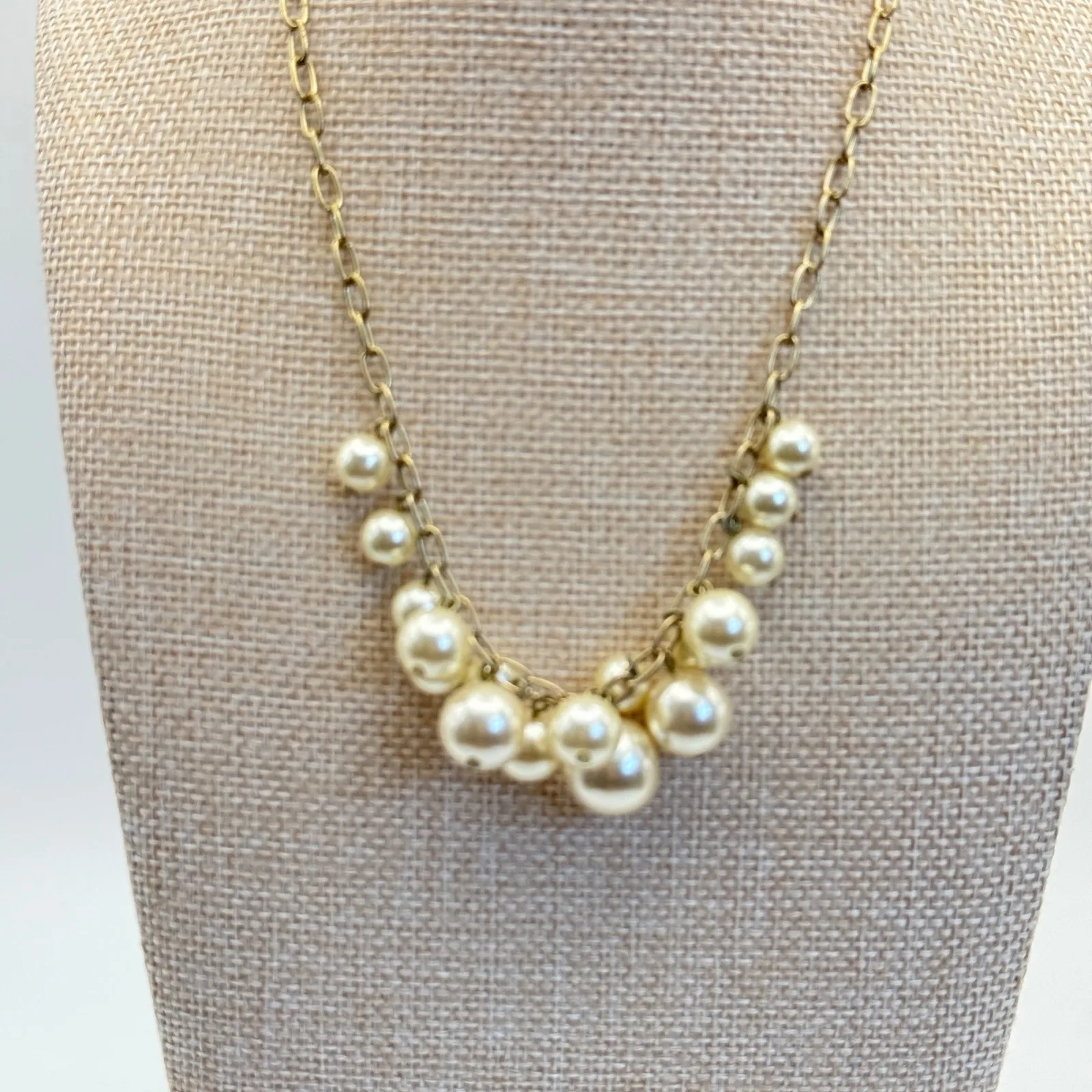 Pearl Necklace Gold Chain Statement Jewelry Bridal Wedding Party Women‎ - Image 2