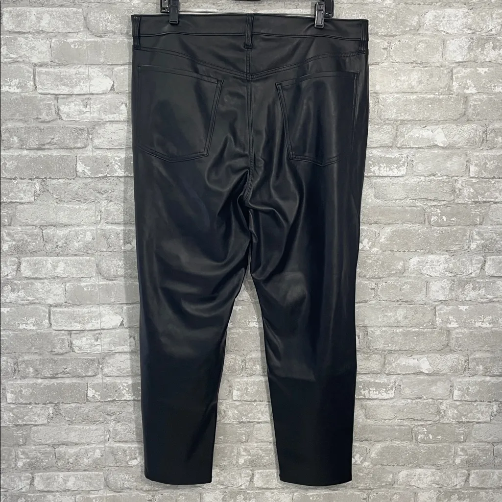 Old Navy Black Faux Leather OG Straight Leg Pants - Image 4