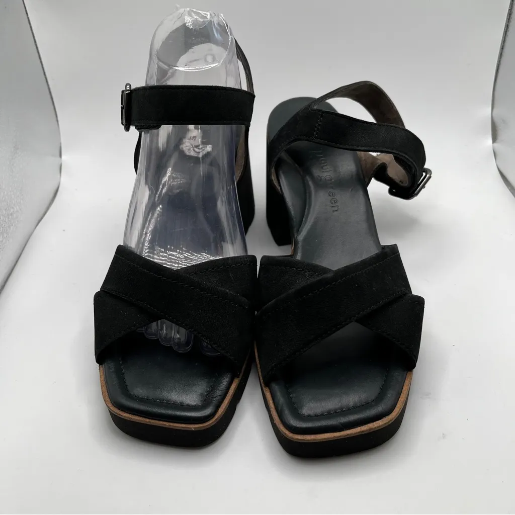 NWOB Paul Green Leora Black Leather Block Sandals size UK 6 U.S 8.5 - Image 3
