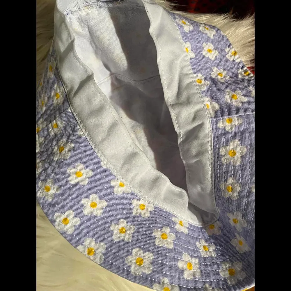 Stylish Lavender Floral Print Bucket Hat Purple - Image 3