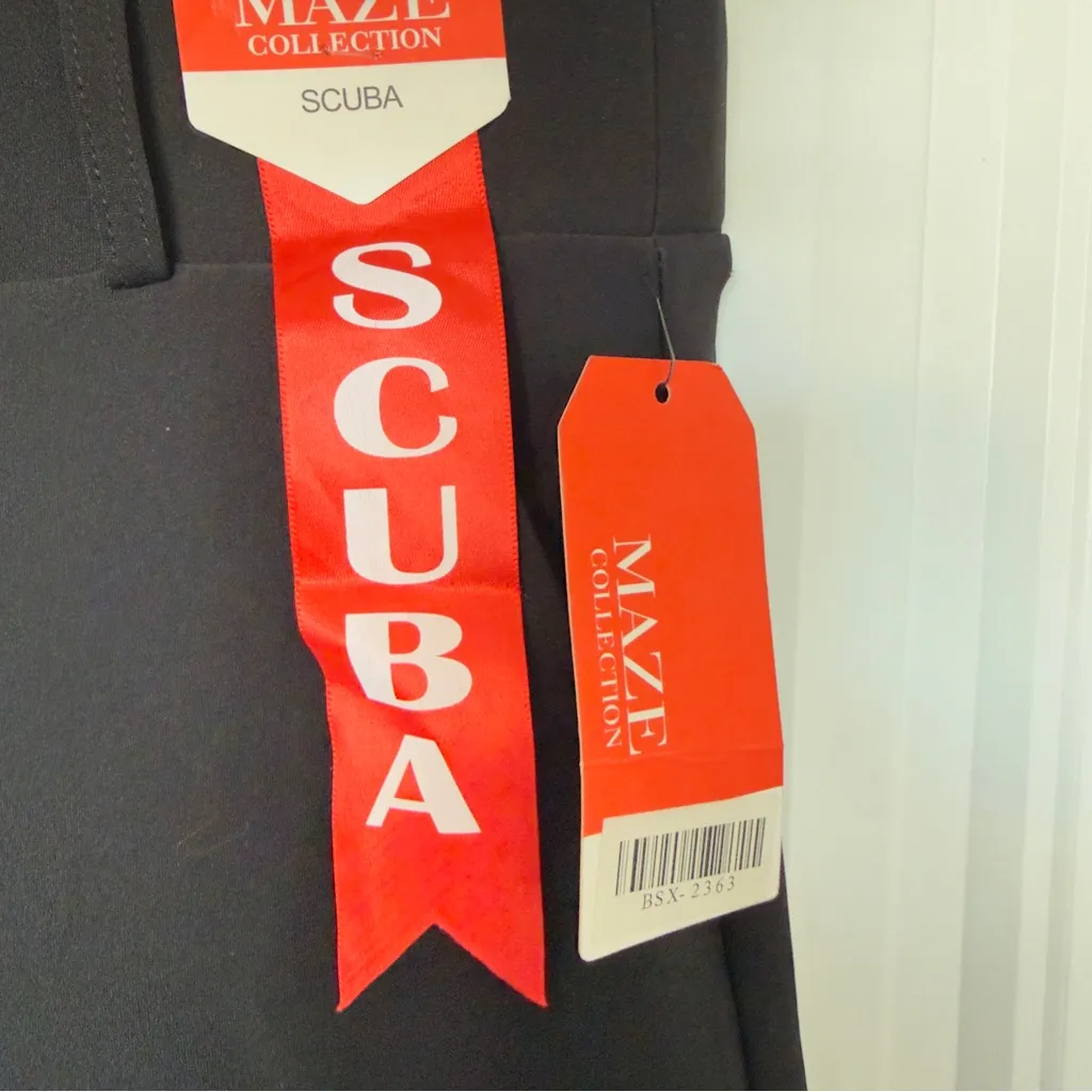 Maze Collection 2X Scuba Black Stylish Bermuda Pull On Closure Stretch Shorts - Image 5