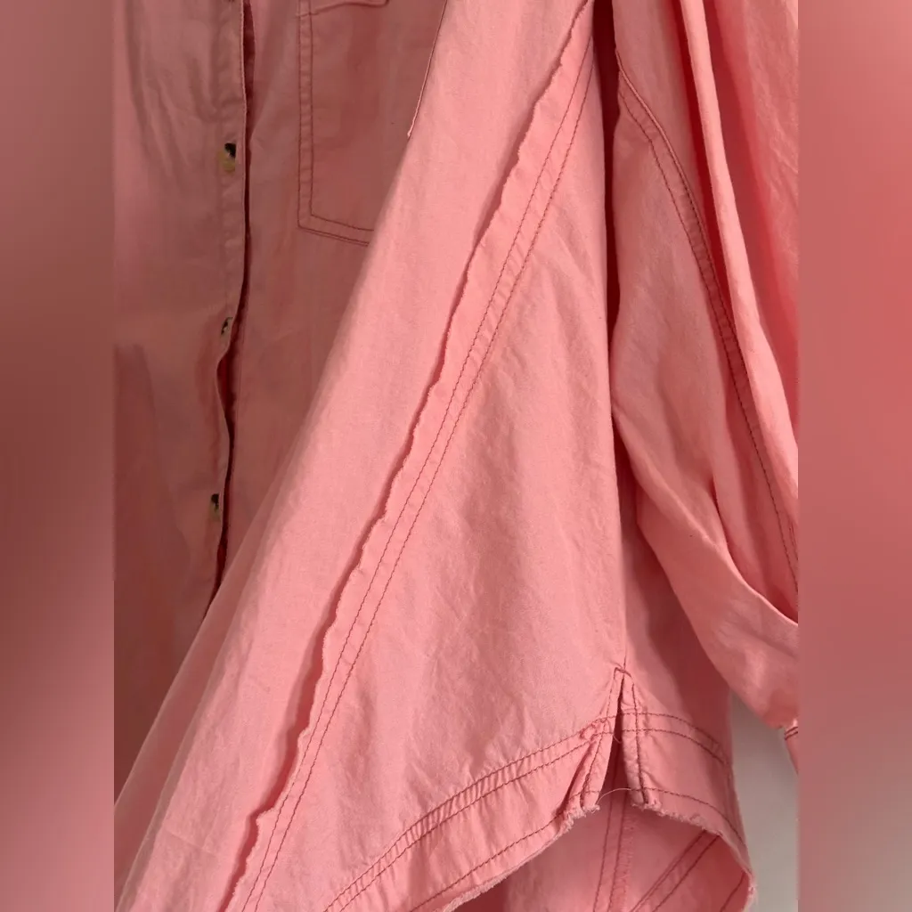 We The Free Happy Hour Solid Buttondown Shirt Pink - Image 4