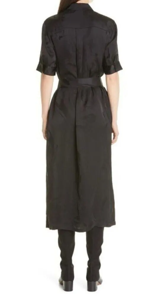 Lafayette 148 New York Doha Black Midi Belted Shirt Dress Size Large NWT - Image 2