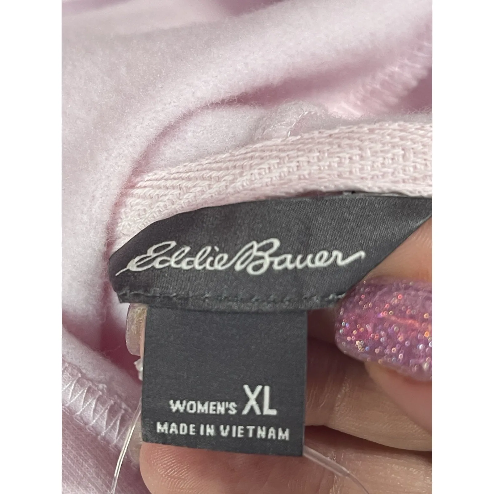 NWT Eddie Bauer Women Super soft Pink Full Zip Hoodie Jacket Size XL Bin11 - Image 3