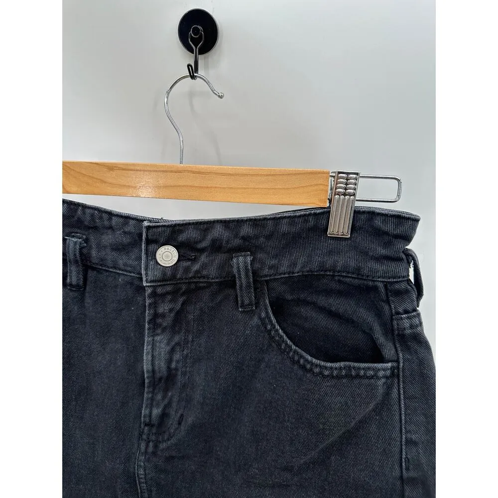 Pacsun Black Wash Mini Denim Skirt Raw Hem Womens Size 27 - Image 4