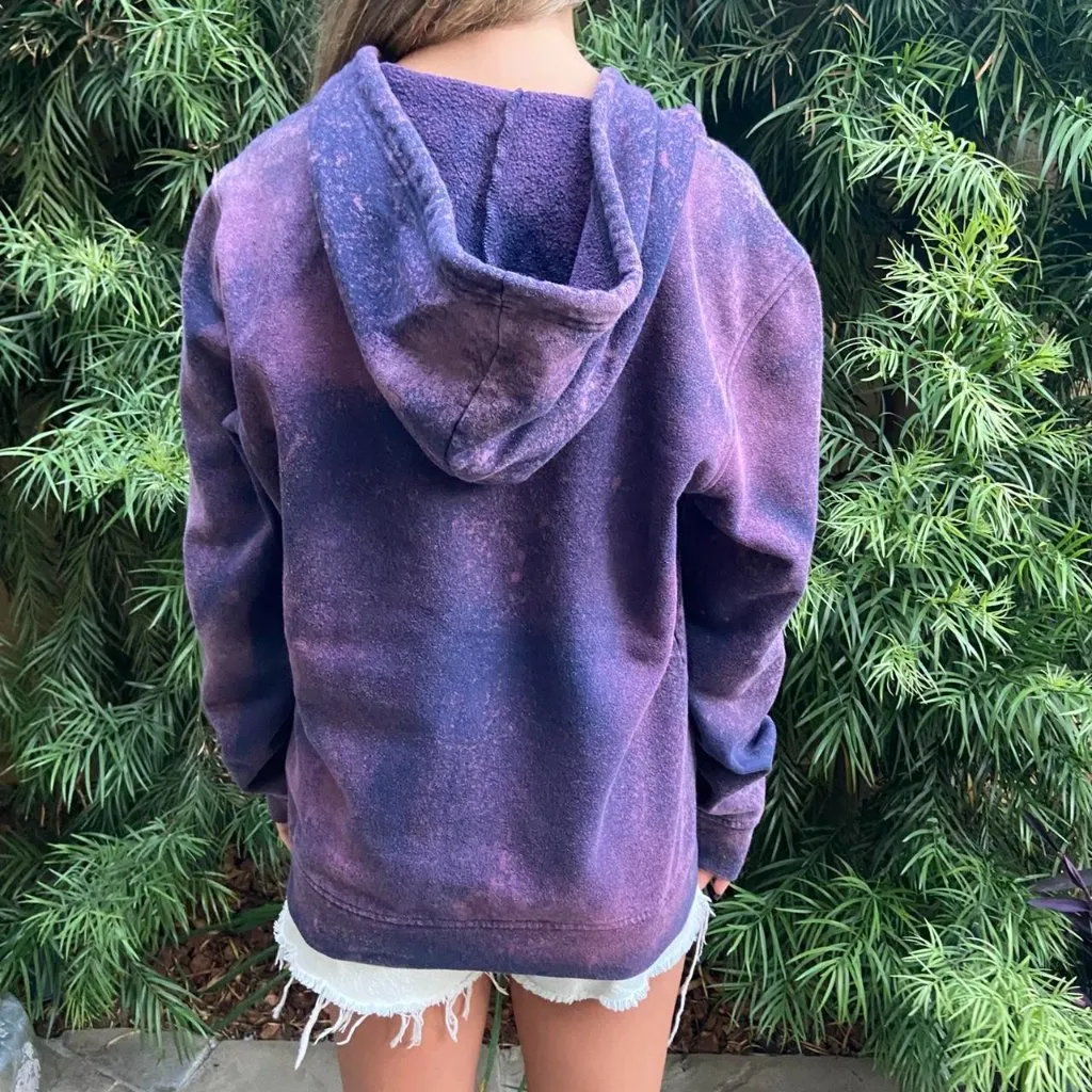 Destroyed Bleached Navy Full Zip Hoodie - Image 3