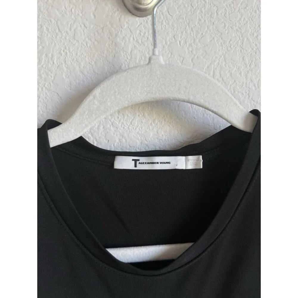 Alexander Wang Women’s Black Blue Sleeveless Body-Con Jersey Dress Size Small - Image 8