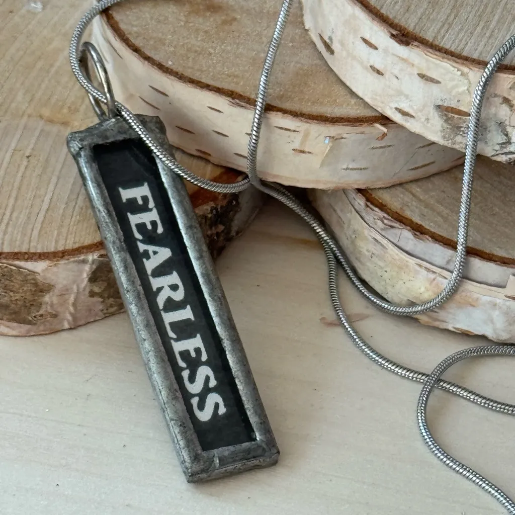 Fearless Pendant Necklace Handcrafted on a  20” stainless steel chain - Image 4