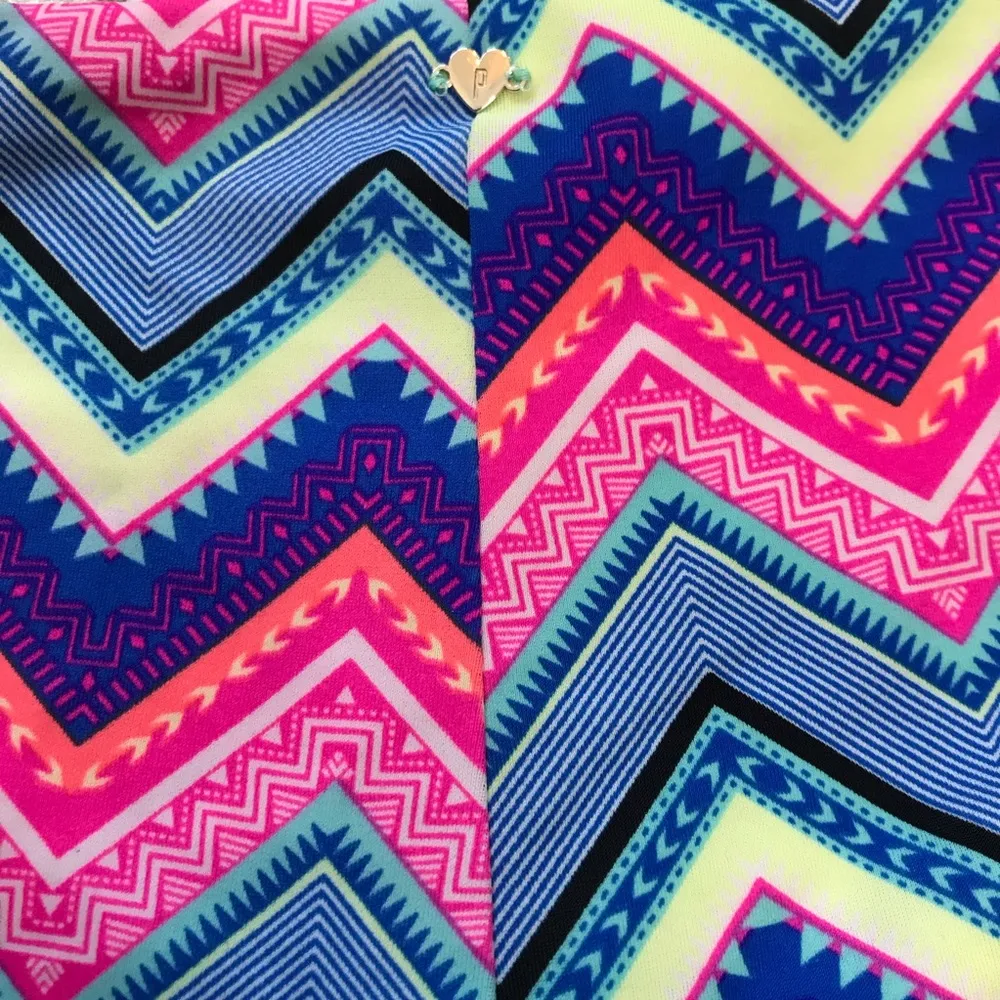 Victoria’s Secret PINK VS bright multi color chevron bikini bottom L swim - Image 7