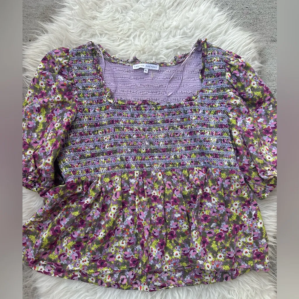 English factory Floral Smocked Top - Image 5