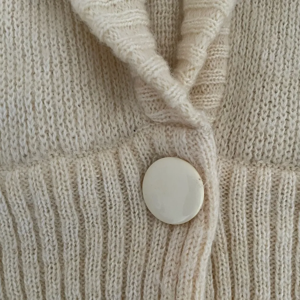 I.B. Diffusion cream wool mohair blend oversized chunky shawl collar cardigan S - Image 7