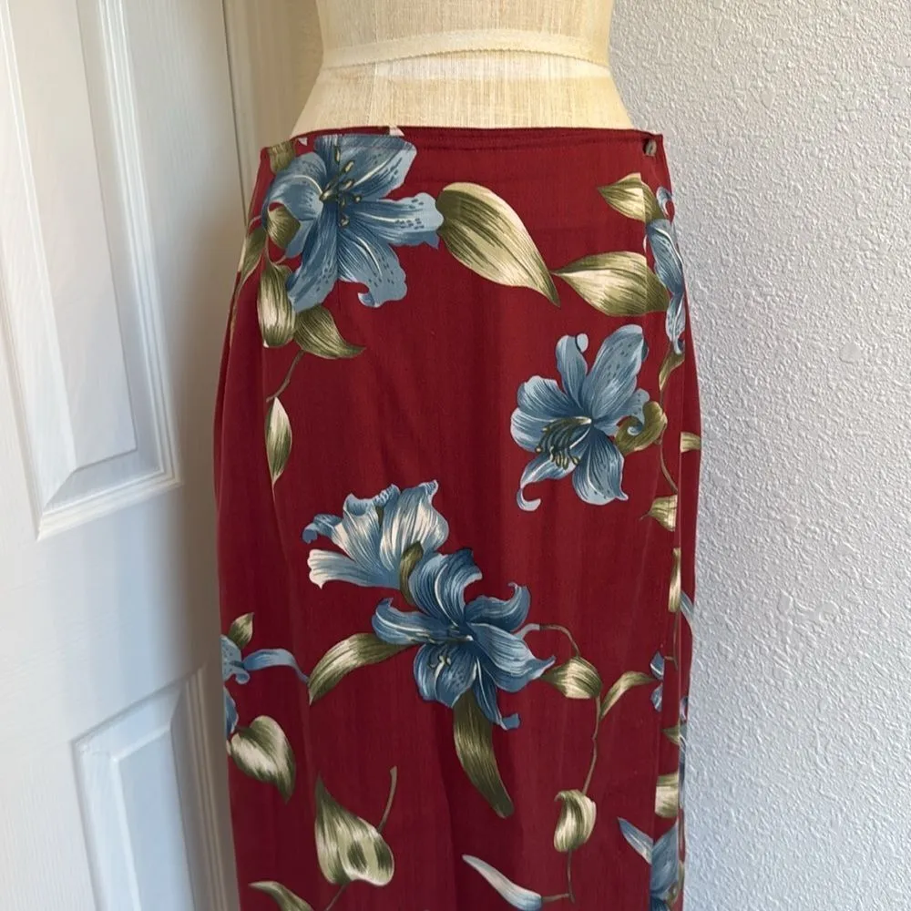 Tommy Bahama Hawaiian floral wrap skirt vintage - Image 7