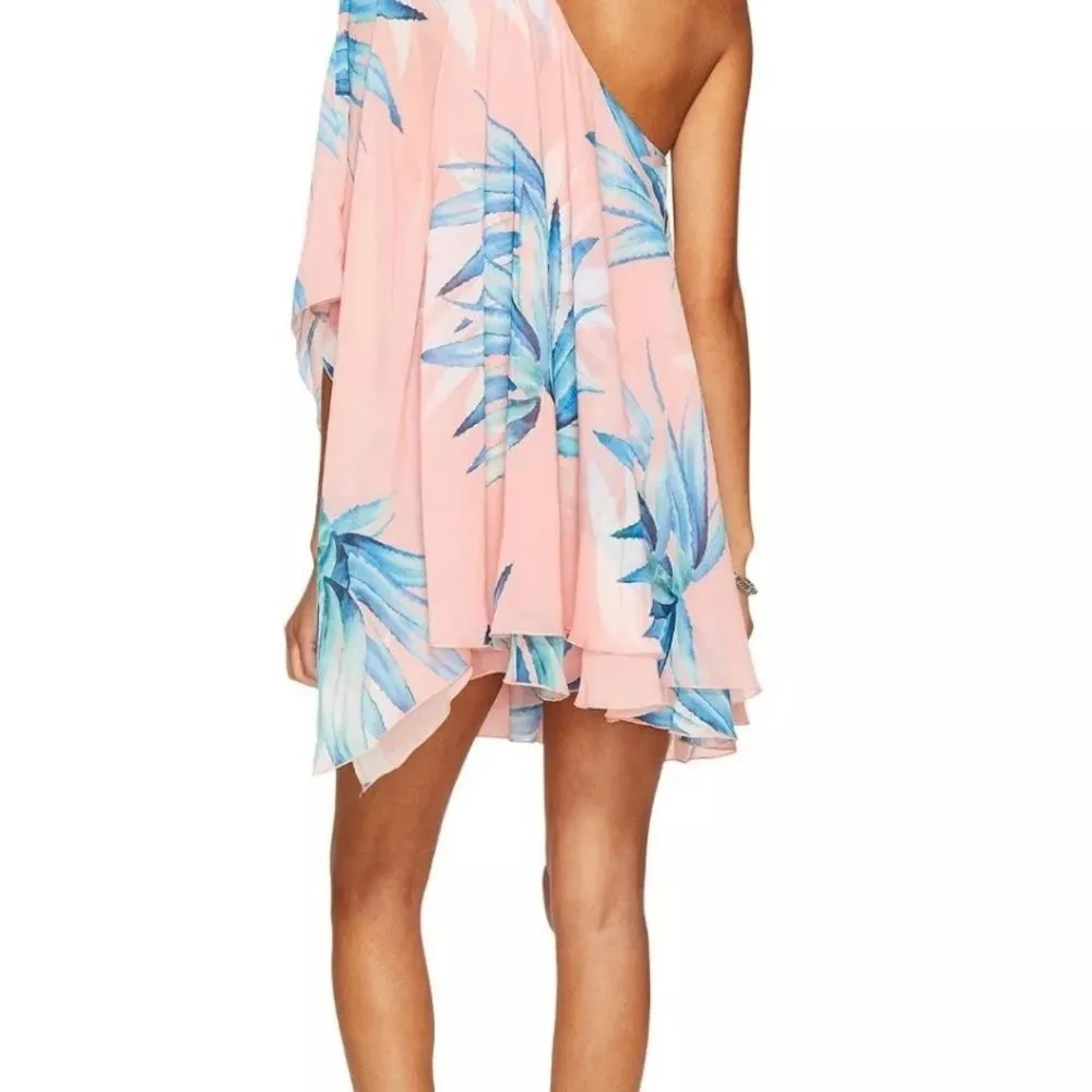Show Me Your MuMu Zsa Zsa one‎ shoulder dress tropical sz small - Image 2
