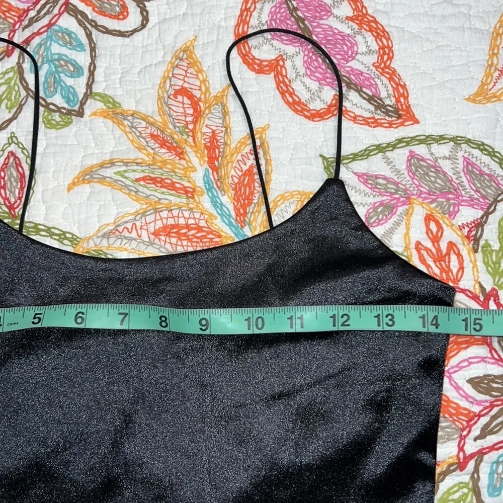 AEROPOSTALE size medium seriously soft bungee cami satin black spaghetti straps - Image 2