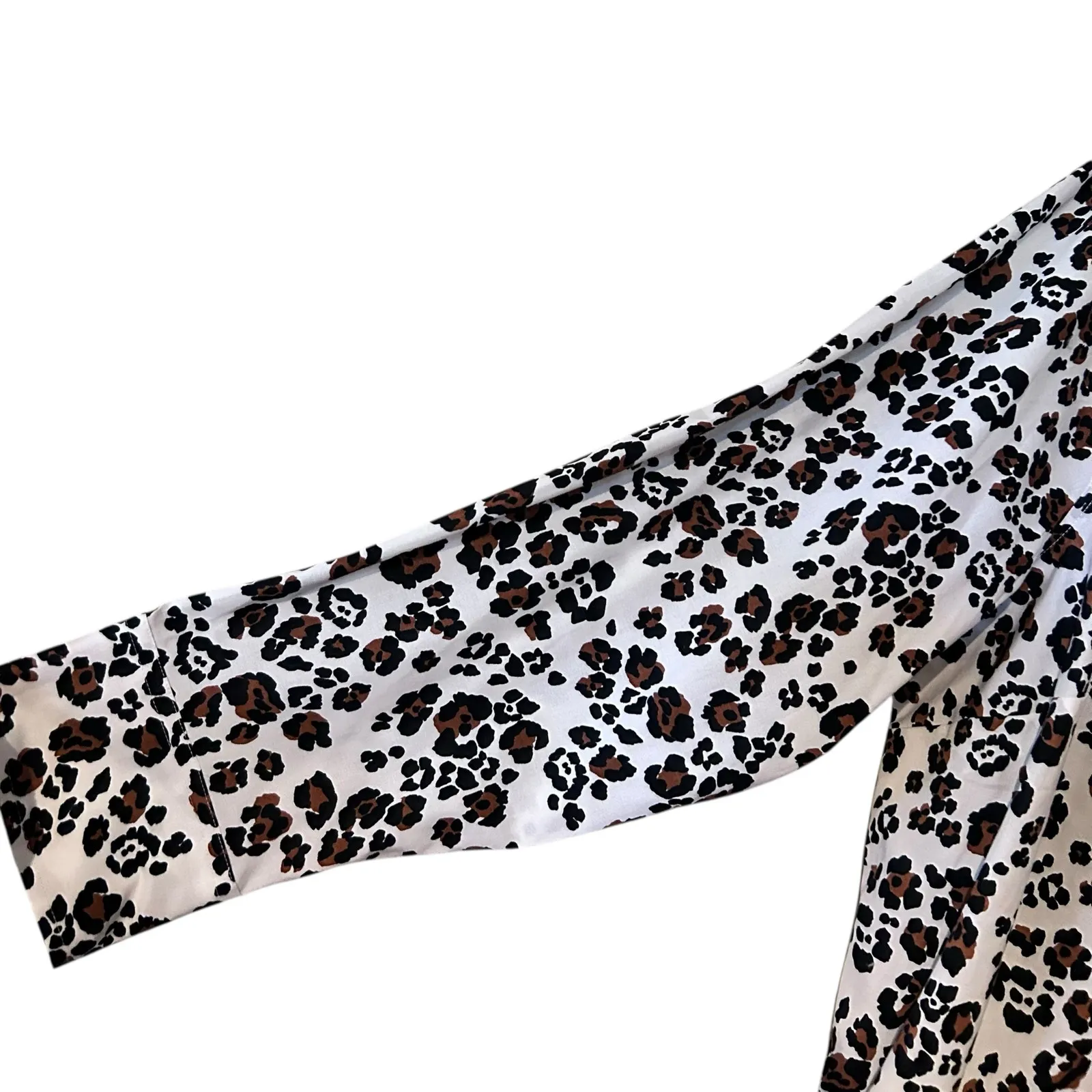 TALBOTS PLUS Blouse Leopard SZ 3X Non Iron Long Sleeve Popover Artsy Travel Chic - Image 6