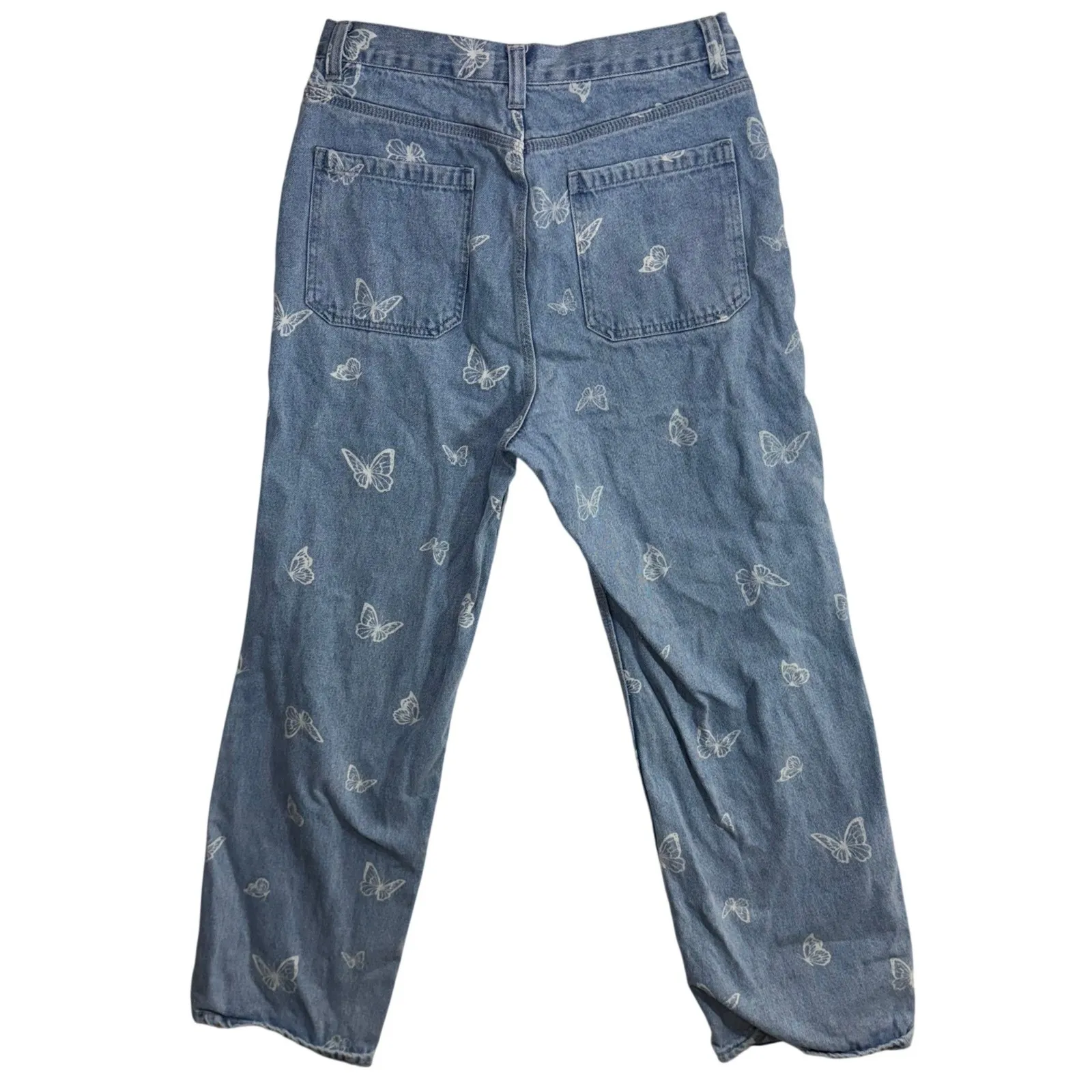 Simple Society 30X29 Butterfly Print Denim Jean SoftGoth Grunge Fairy Fest Y2K - Image 3