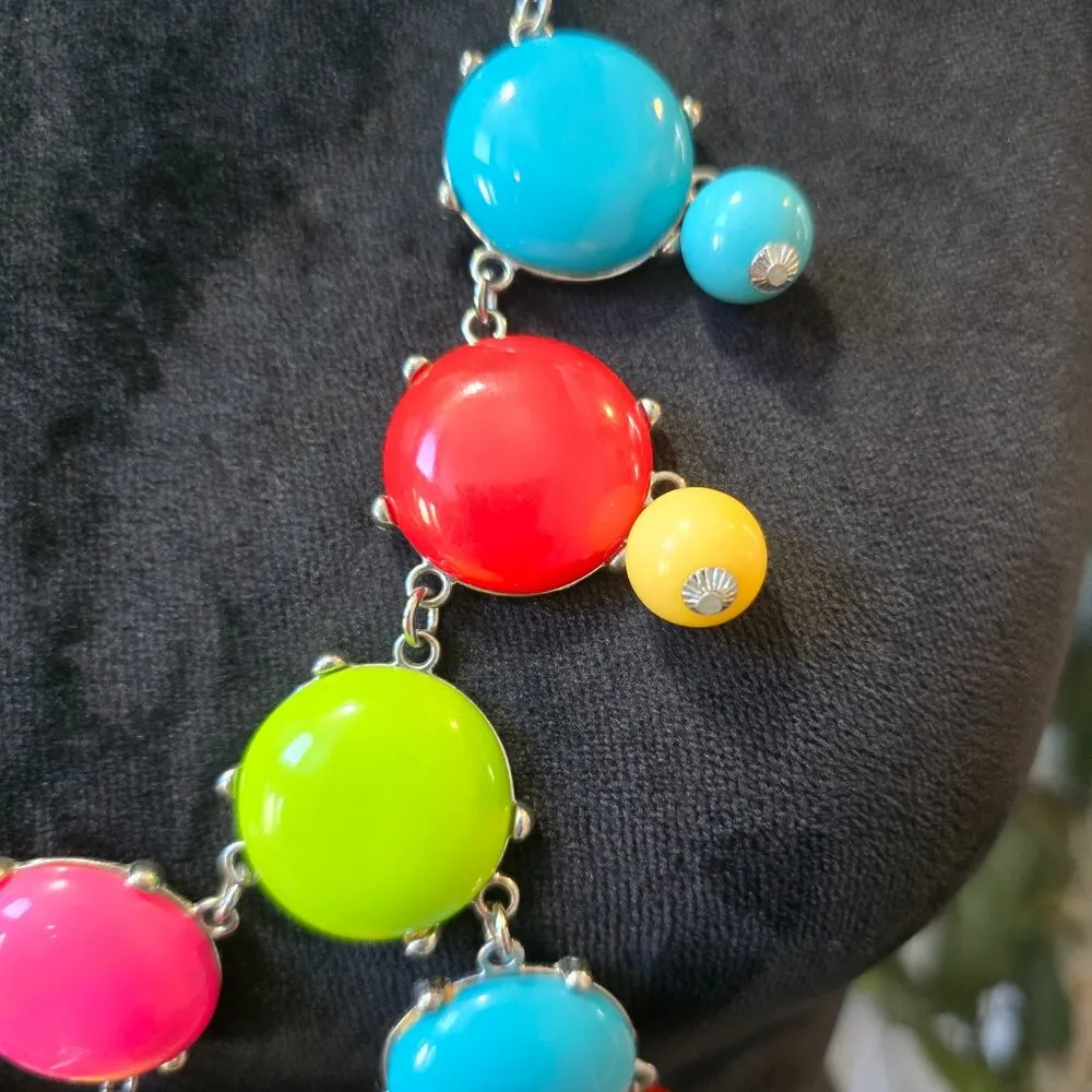 Womens Fashion Multicolor Bubble Gum Beaded Necklace Jewelry with Lobster Clasp Yellow - Image 4