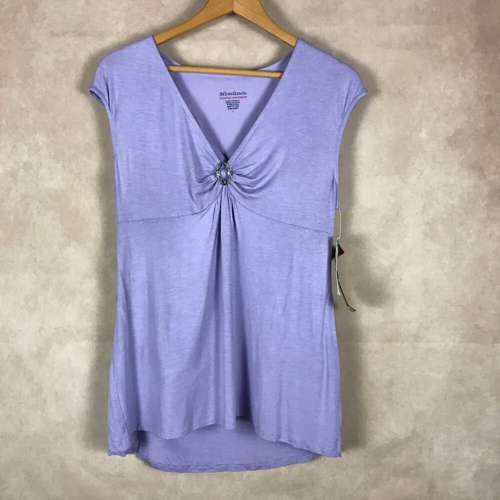 MIRACLESUIT Shaping Slimming Purple Knit Top NWT LARGE - Image 2