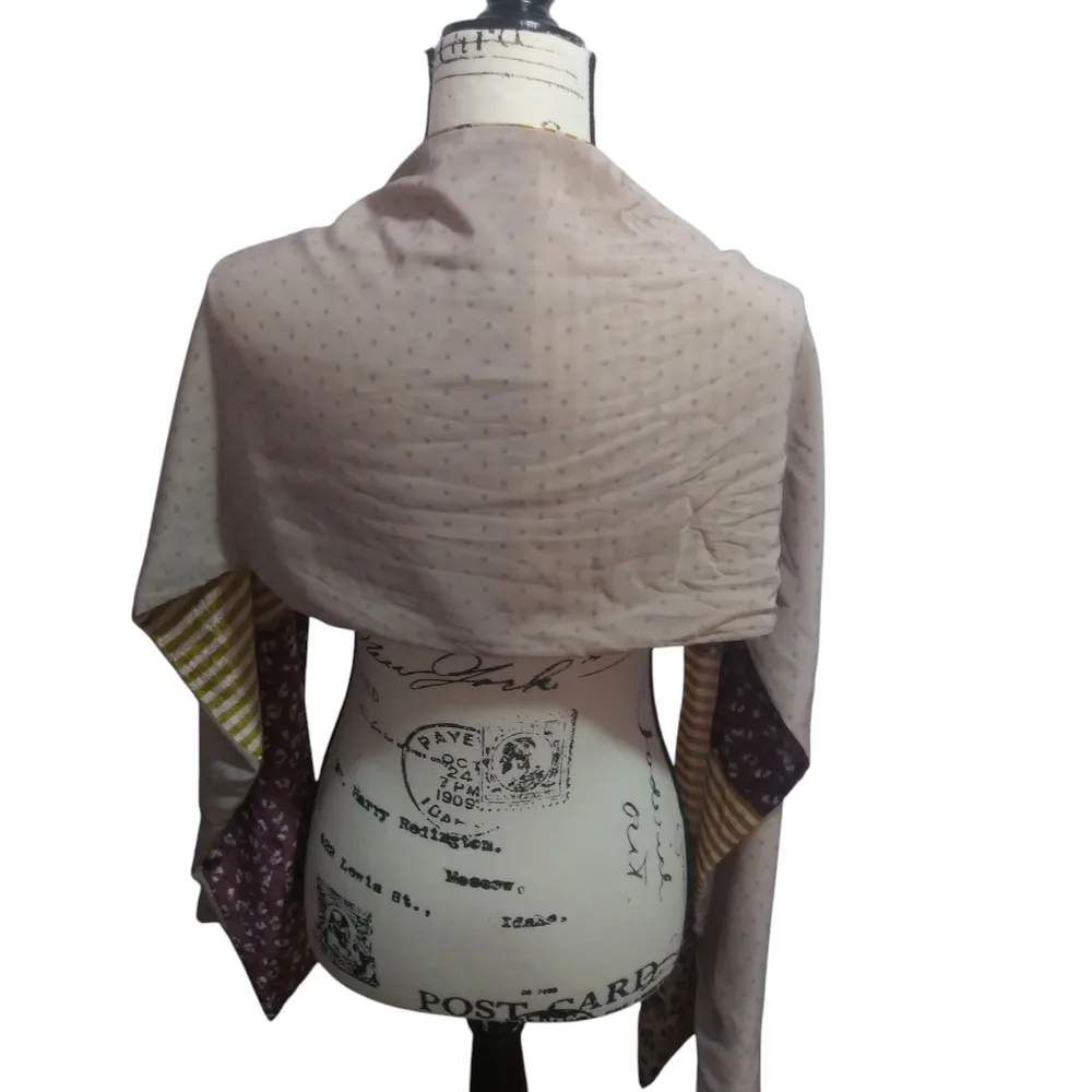 Loft Dressy Velour Leopard Print and Striped Scarf Cover Long Size OS - Image 4