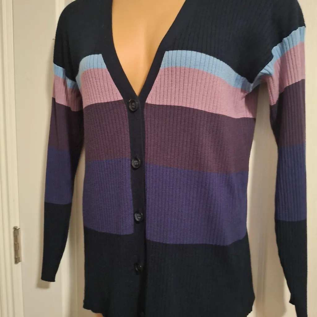 Lane Bryant 18 20  Multicolor Striped Cardigan - Image 4
