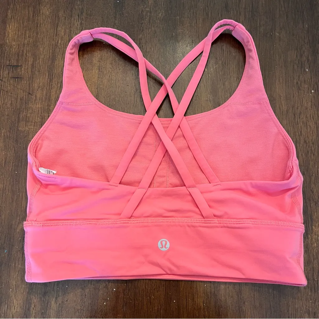 Lululemon Women’s Energy Long Line Sports Bra in Pink Size 6 - Image 2