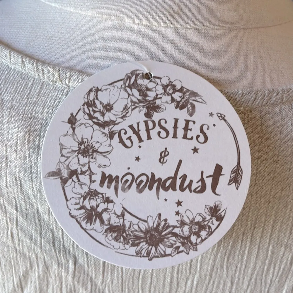 Gypsy and Moondust Chalk Surplice Long Bell Sleeve Cropped Womens XS - Image 11