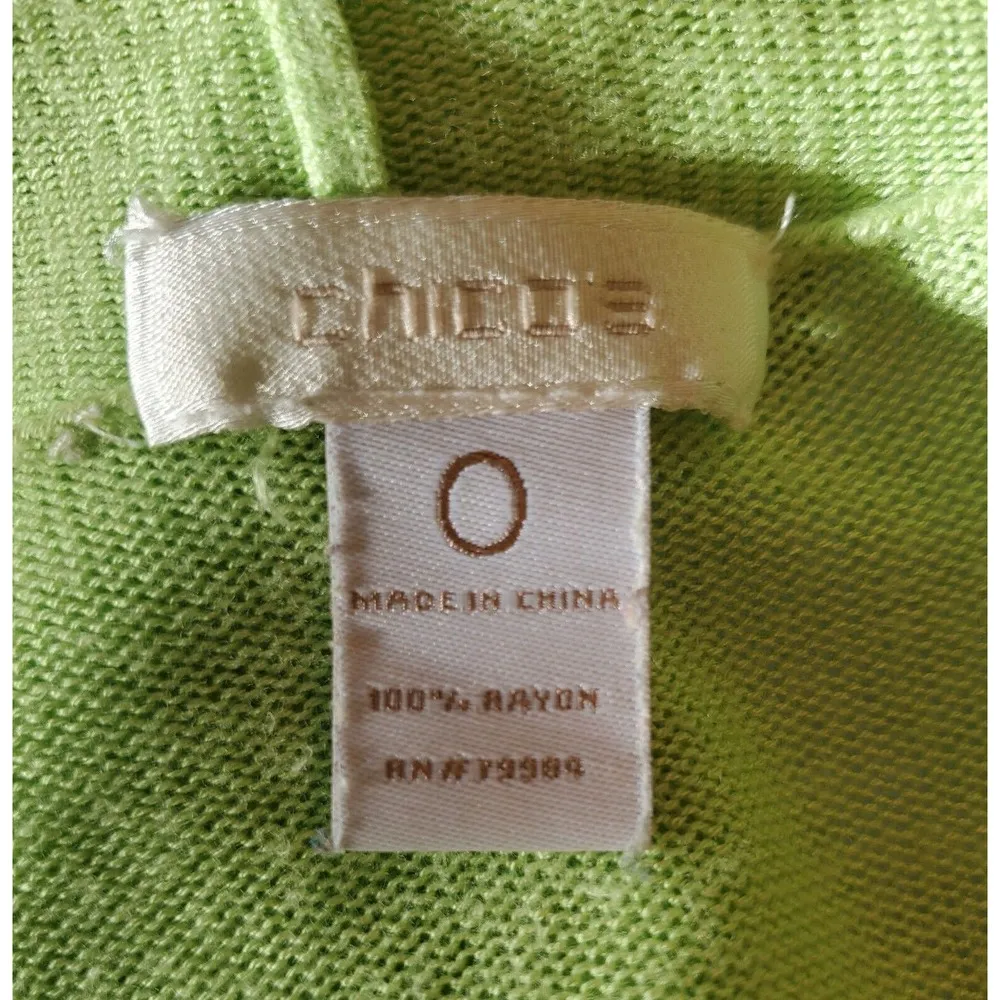 Chico's Women's Green 100% Rayon Open Front Long Sleeve Cardigan Sweater 0 (S) - Image 7