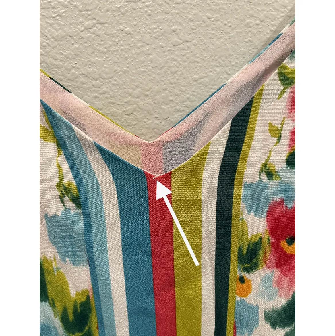 ZARA Pointed Side Floral Stripe Camisole - Image 2