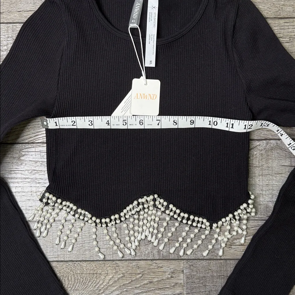 Black Beaded Women's Top - Image 3