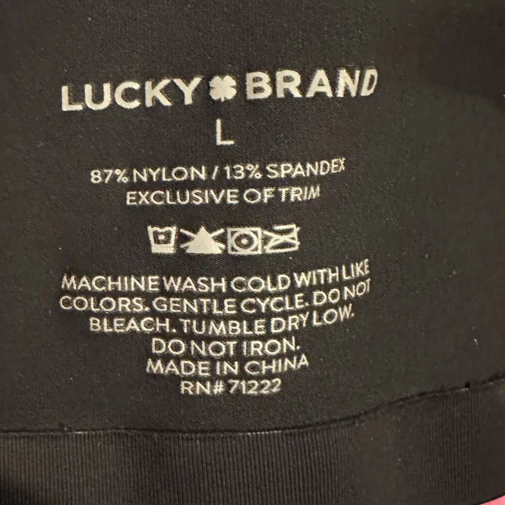 Lucky Brand Seamless Vneck Black Bralette Loungewear L - Image 5