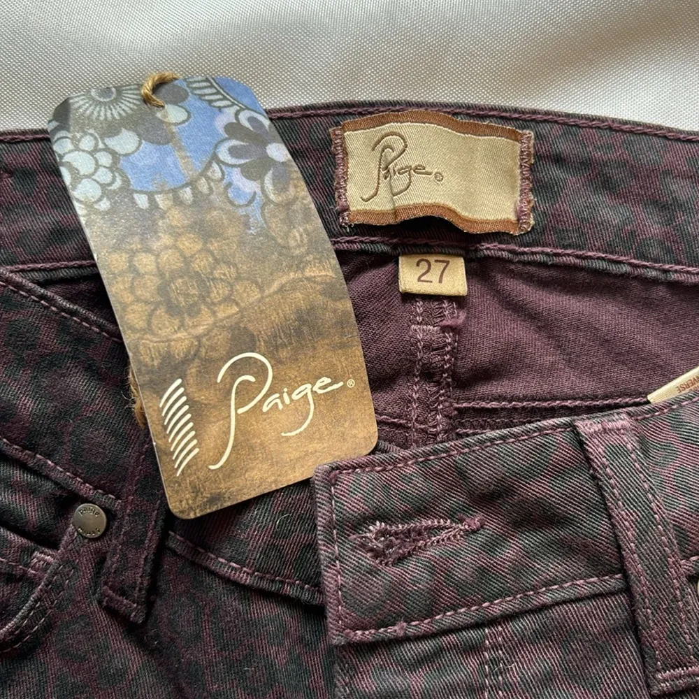 Paige Skinny Jeans Cheetah Print Stretchy Comfortable Fabric Plum Women's 27 NWT - Image 4