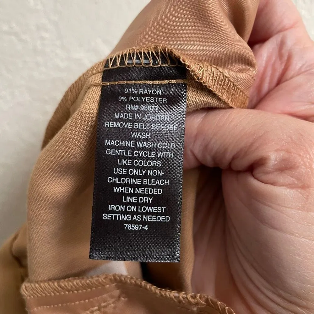 Worthington Wide Leg Cargo Belted High-rise Trousers Women’s 16 Tan Pants NEW - Image 8