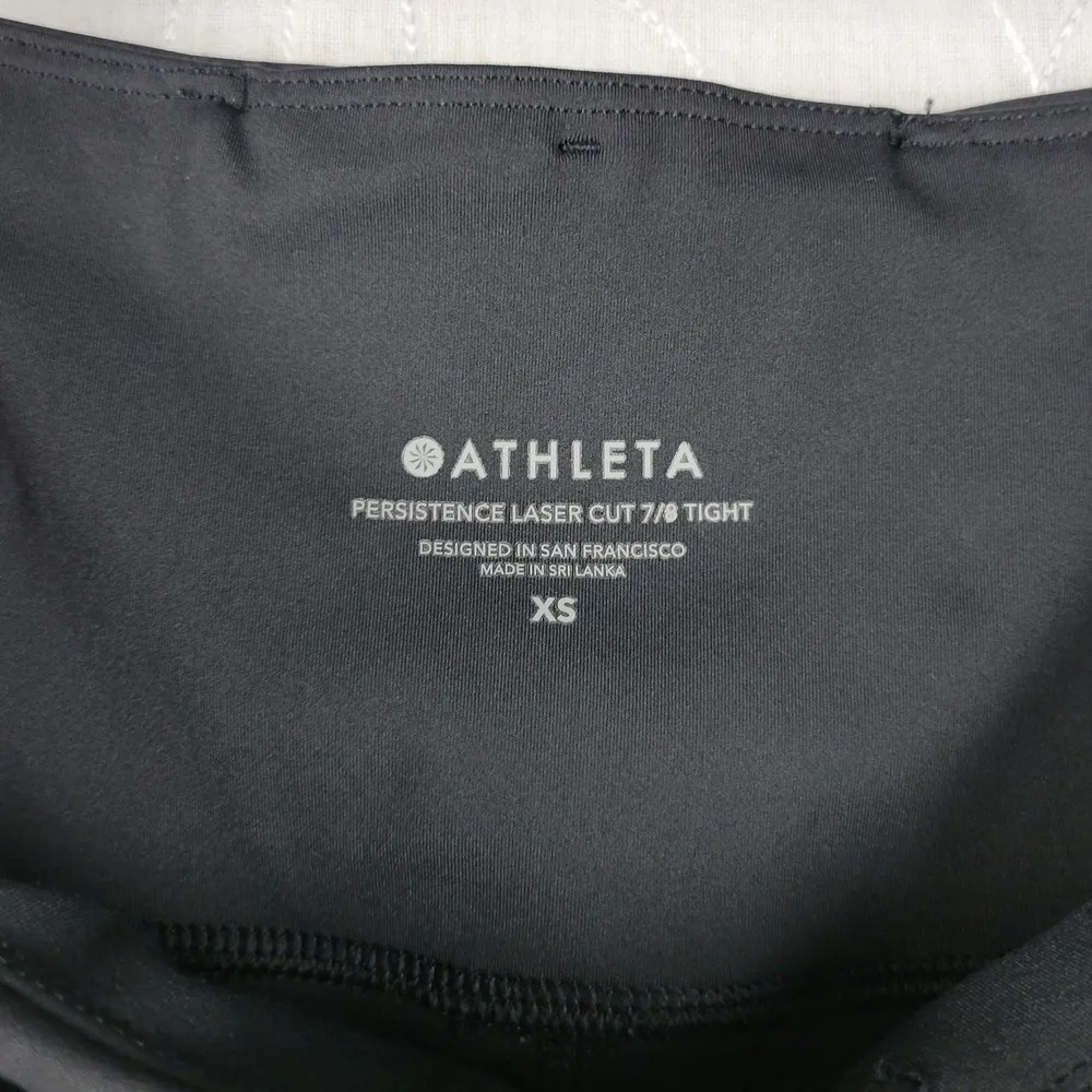 Athleta Persistence Laser Cut Womens Leggings Size XS Black 7/8 High-Rise Tight - Image 3