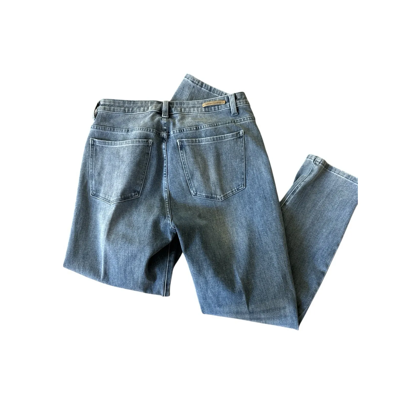 Soft Surroundings Womens The Ultimate Girlfriend Jean 8 Blue Medium Wash Stretch - Image 2