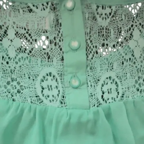 Cache Cache Lace Peplum Top Mint Green Cap Sleeve Junior Size 1 - Image 8