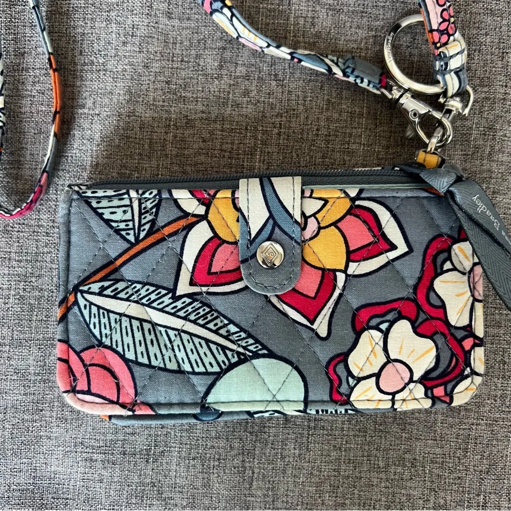 Vera Bradley Ultimate Card Case Wallet Tropical Evening Quilted Wristlet Purse - Image 2