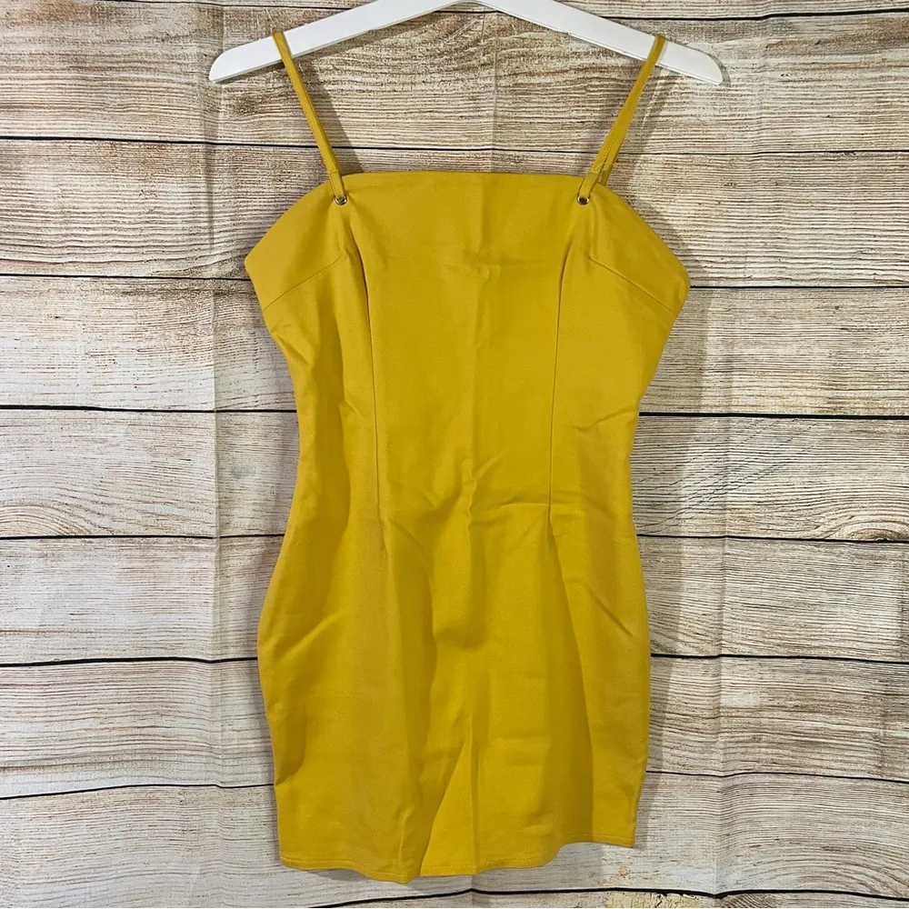 SuperDown strap mini yellow dress women Size Small - Image 2