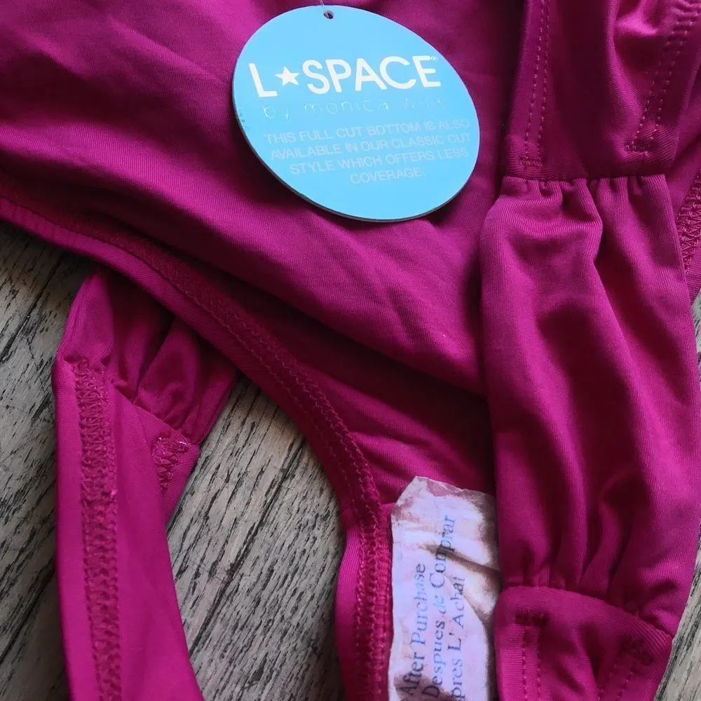 L*Space Full Cut Bikini Bottom In‎ Fuschia NWT - Image 6