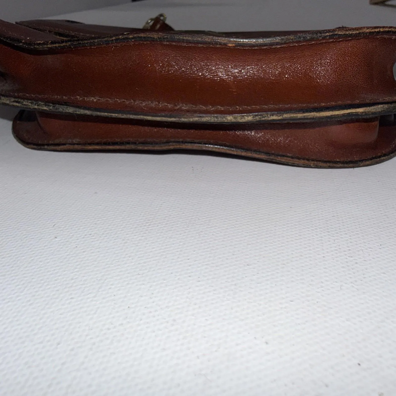 Vintage Frizzoni Firenze Brown Old Money Classic Leather Crossbody Purse - Image 5