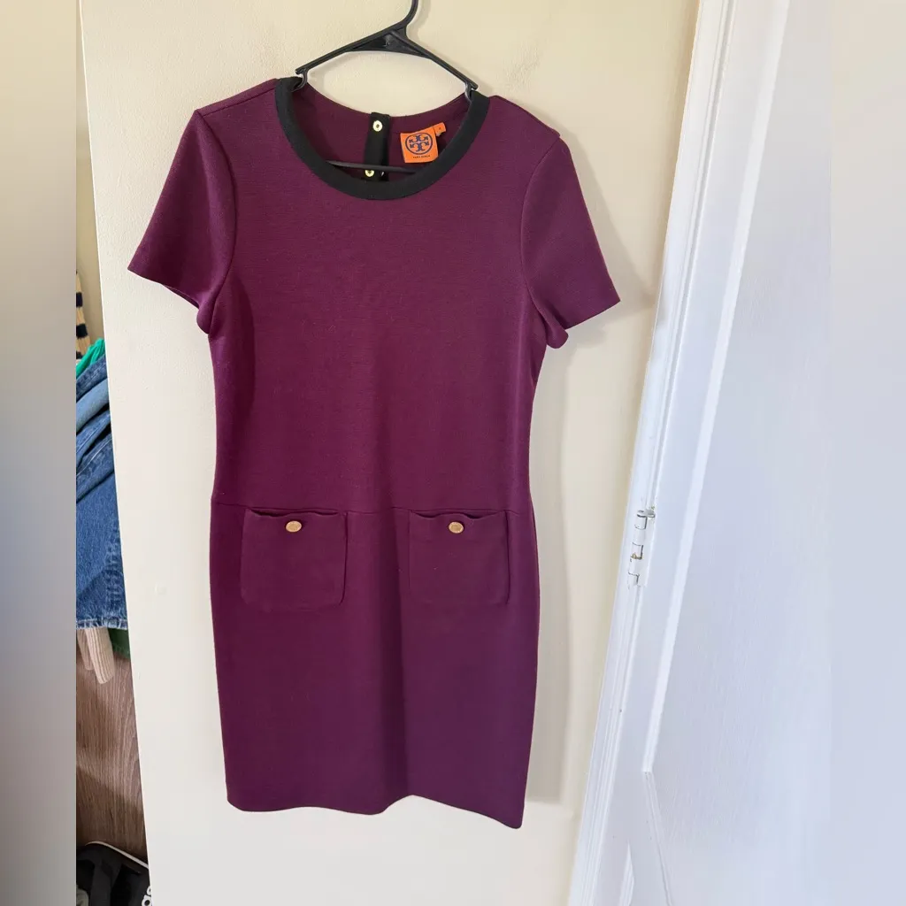 Tory Burch Anthea Burgundy Wool Shift Dress - Image 6