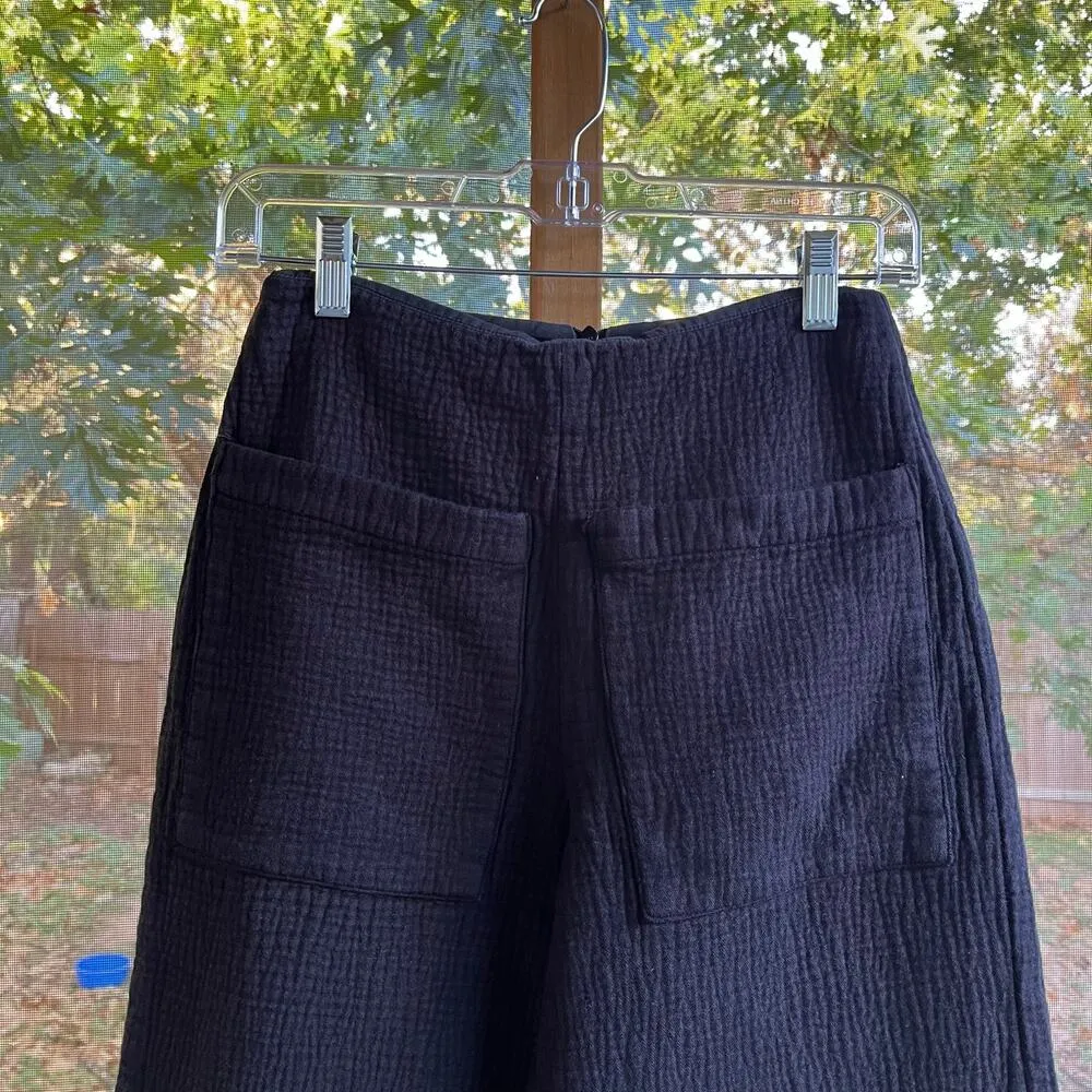 Shaina Mote Women's Black Wide Leg Cropped Pants Size 0 - Image 3