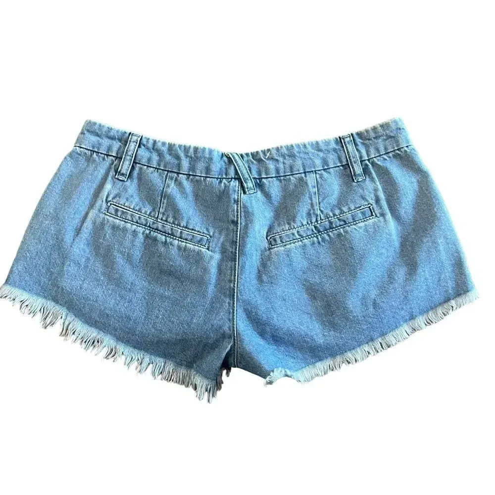 Anthropologie Pilcro The Mini Trouser Shorts In Vintage Denim Size‎ 28 - Image 4