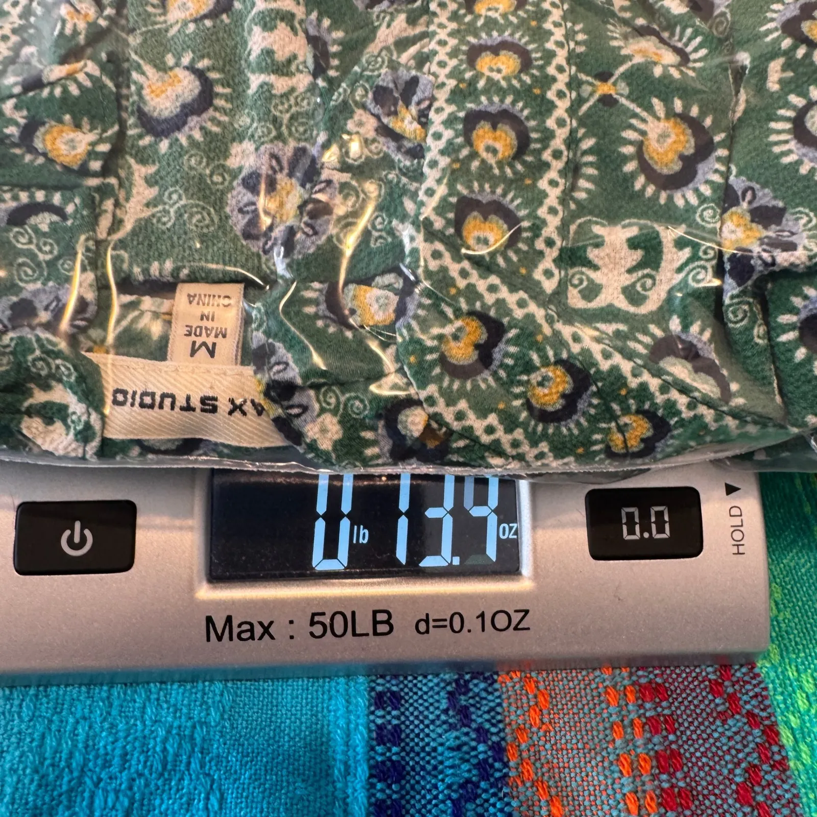 MAX STUDIO Green Floral Tiered Maxi Dress Medium Ruffled Neck Smocked Waist - Image 16