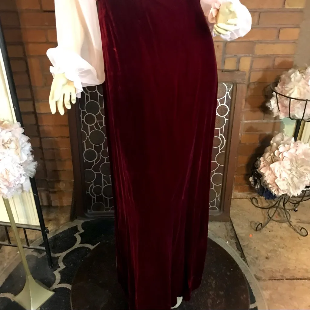 VINTAGE CIRCA 1960'S/70'S VELVET & CHIFFON EDWARDIAN - Image 6