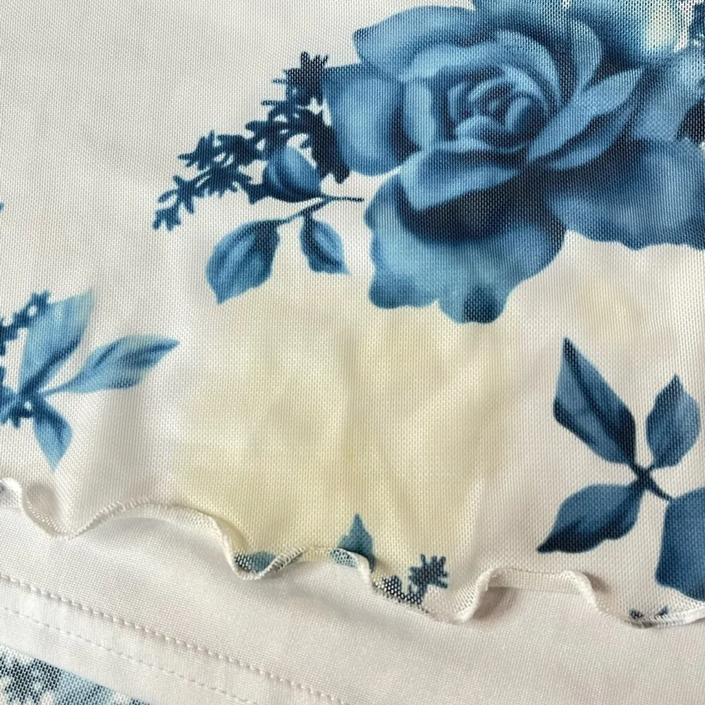 Dolls Kill X Current Mood Werk Of Art Mesh Mini Dress Blue White Size XXL - Image 9