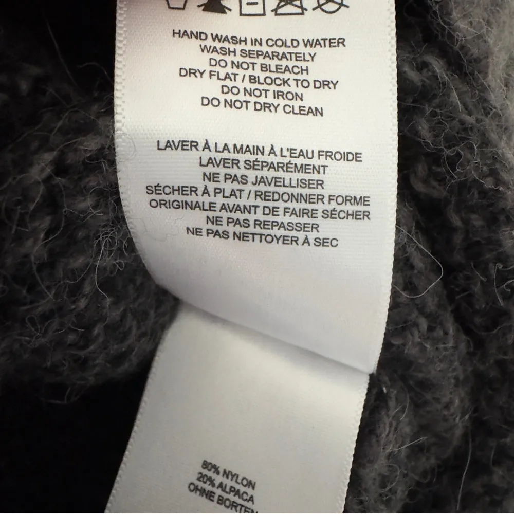 Lole Alpaca Blend Charcoal tight Knit Sweater crew neck long sleeve warm cozy XL - Image 10