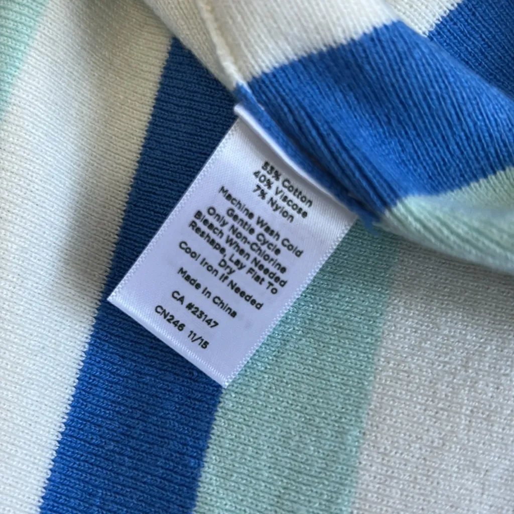 Talbots Striped Colorblock Sweater Poncho - Image 7