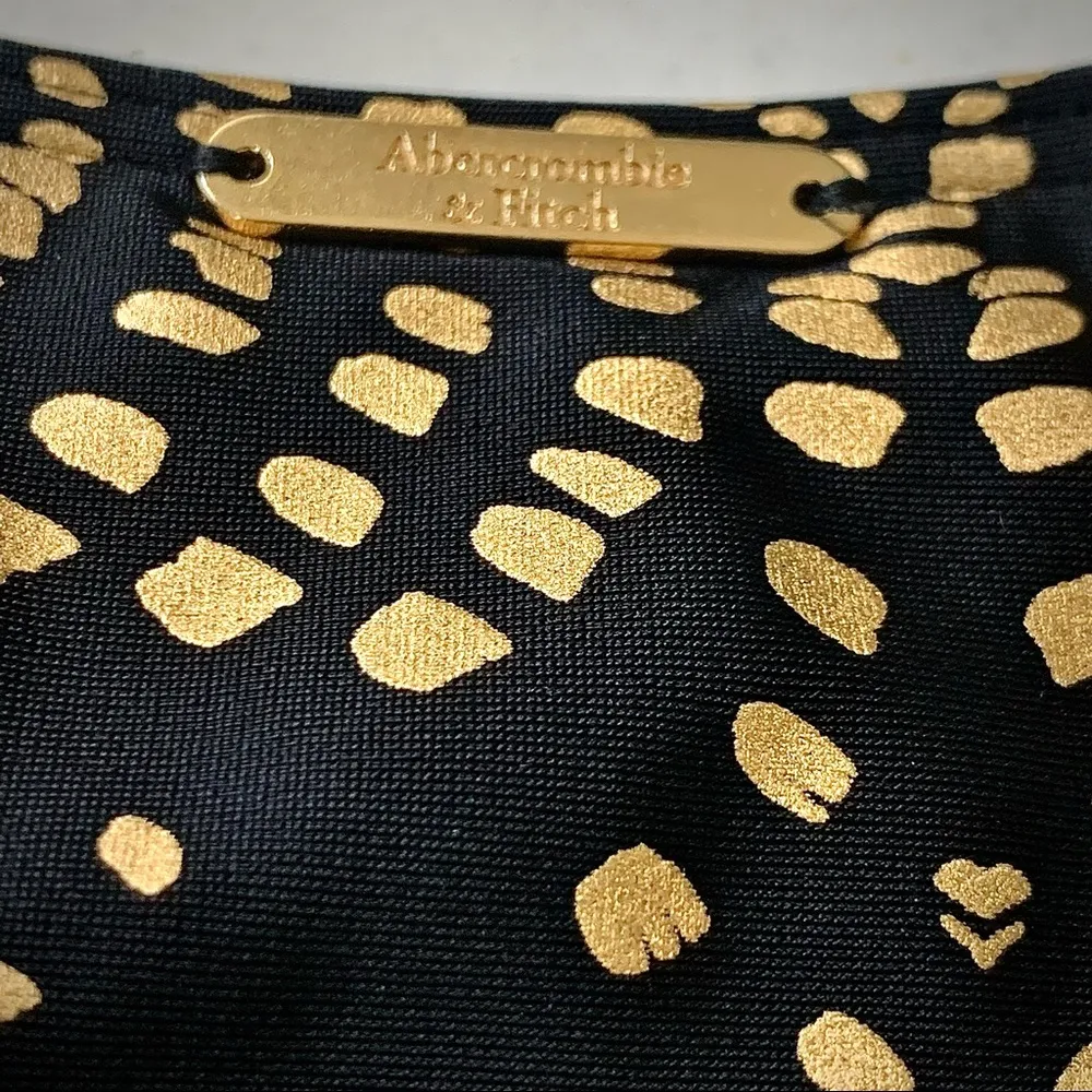 Abercrombie & Fitch Twisted Strap Bikini Bottom, Black & Metallic Gold, XS, NWT - Image 8