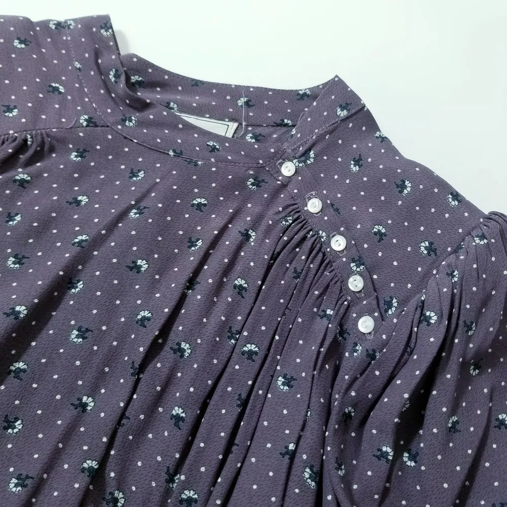 Vintage 70's 80's Dress Nicole Miller Pleated Printed High Neck - Image 5