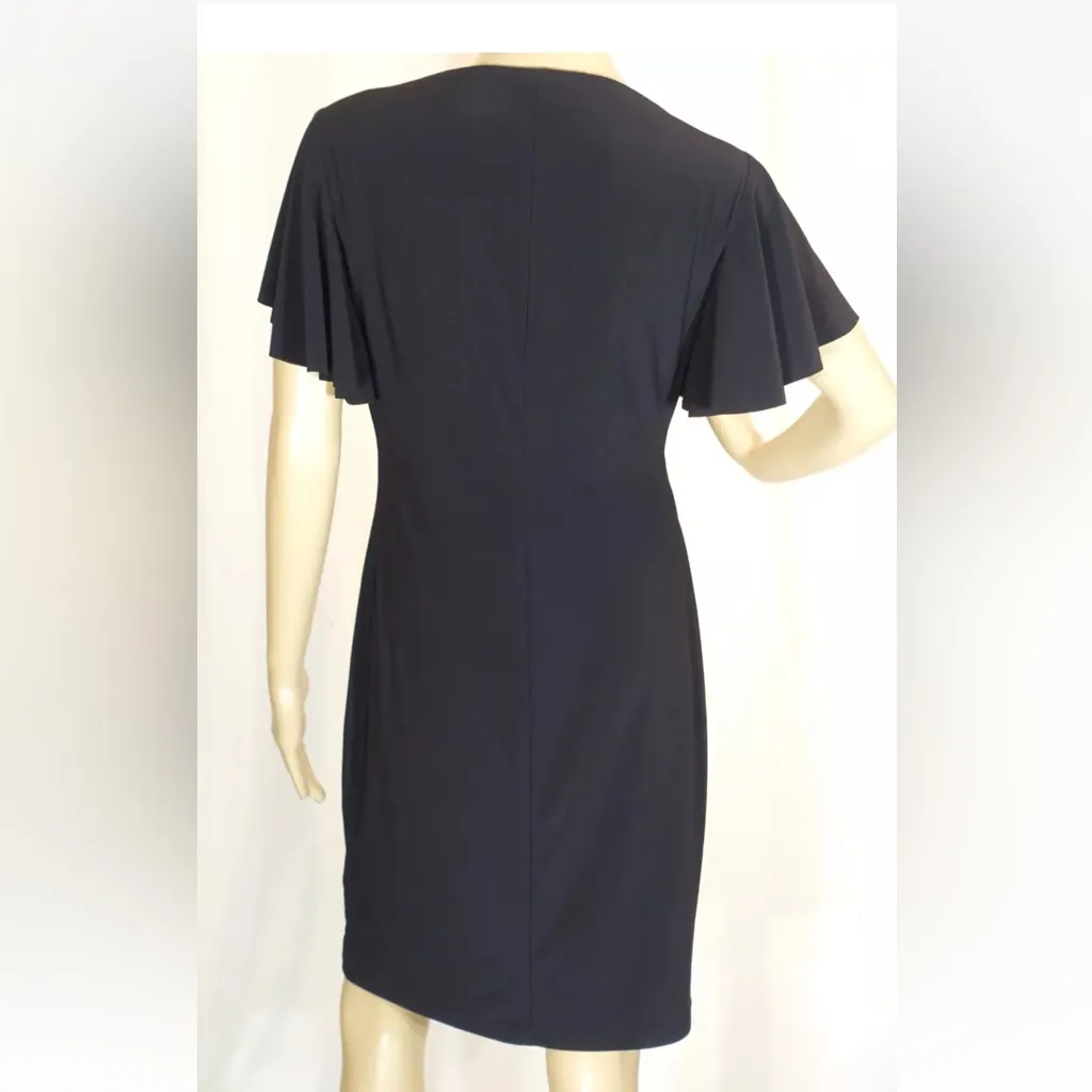 AMERICAN‎ LIVING BLACK-WHITE COLORBLOCK SLINKY KNIT FLARED SLEEVE DRESS 6 - Image 5